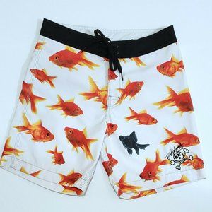 Billabong Mens White/Orange Board Shorts Size 28